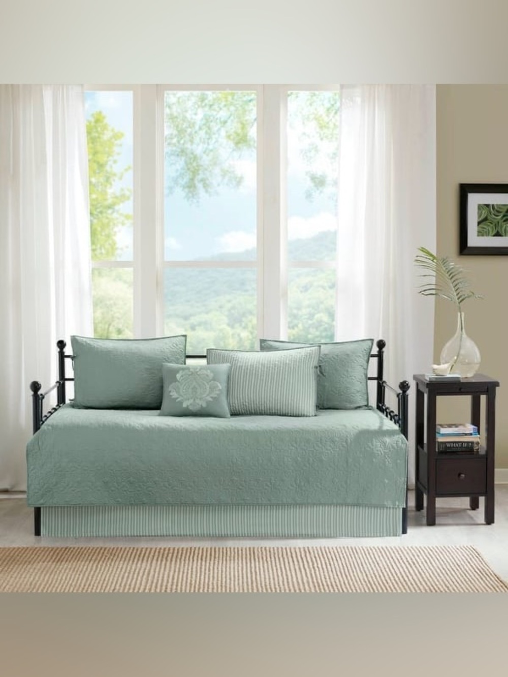 Madison Park Quebec 6 Piece Reversible Daybed Cover Set - Seafoam